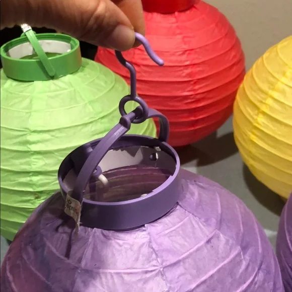 Colorful Paper Lantern Set lot of 11 - Picture 2 of 7